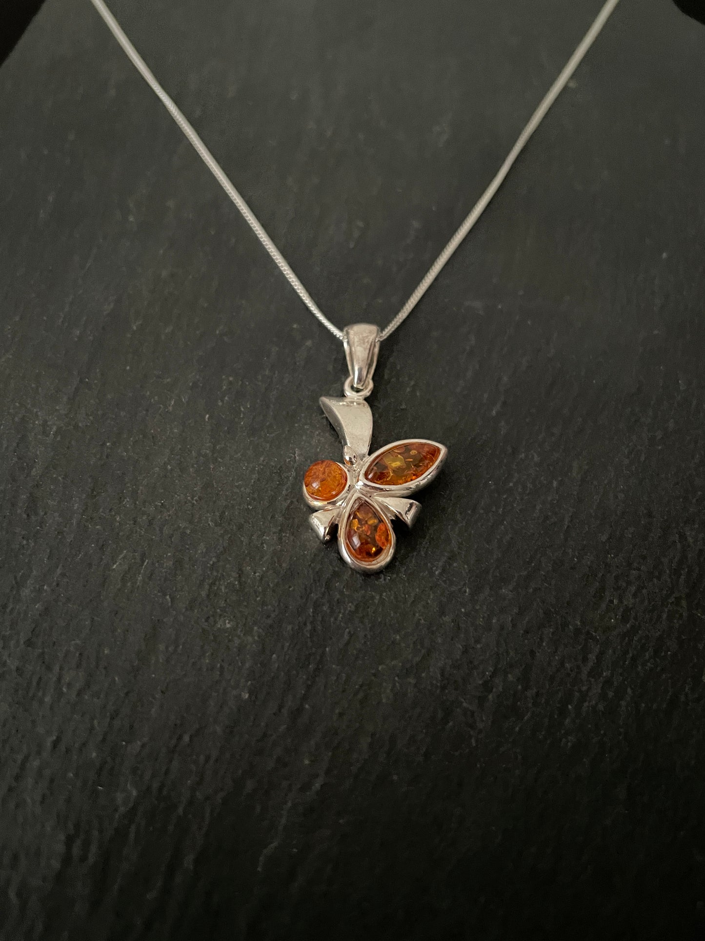 Amber and Silver Pendant image 1