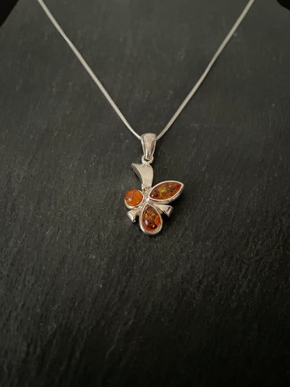 Amber and Silver Pendant image 1