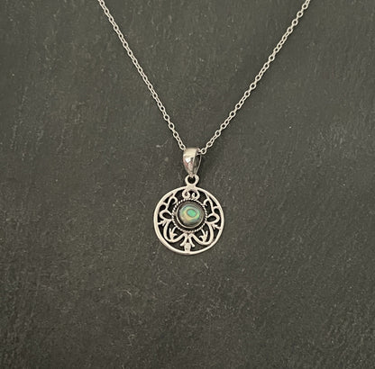 Paua Shell and Silver Pendant image 0