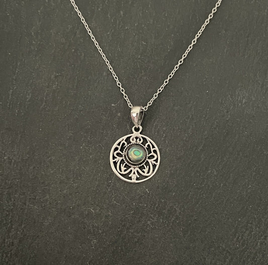 Paua Shell and Silver Pendant image 0