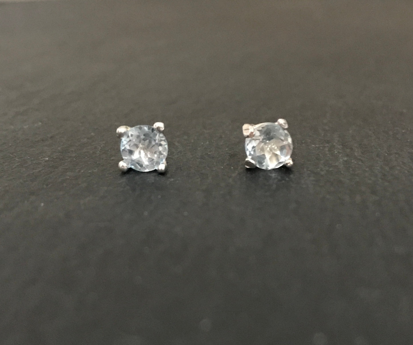 Blue Topaz Round Studs image 0