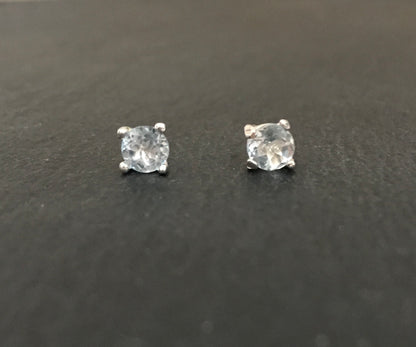 Blue Topaz Round Studs image 0