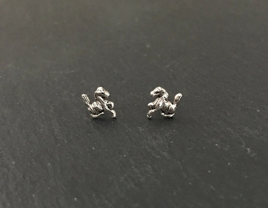 Silver Horse Stud Earrings image 0