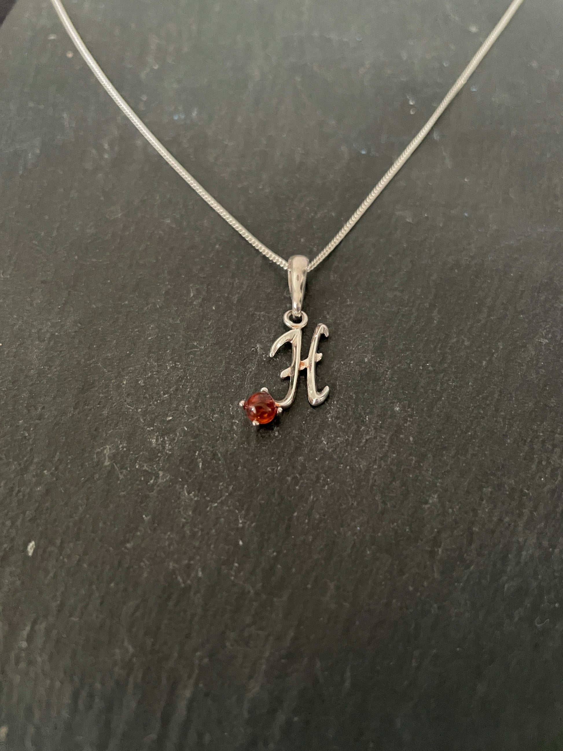 Letter H Amber Pendant image 0