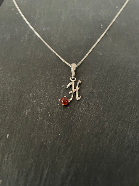 Letter H Amber Pendant image 0