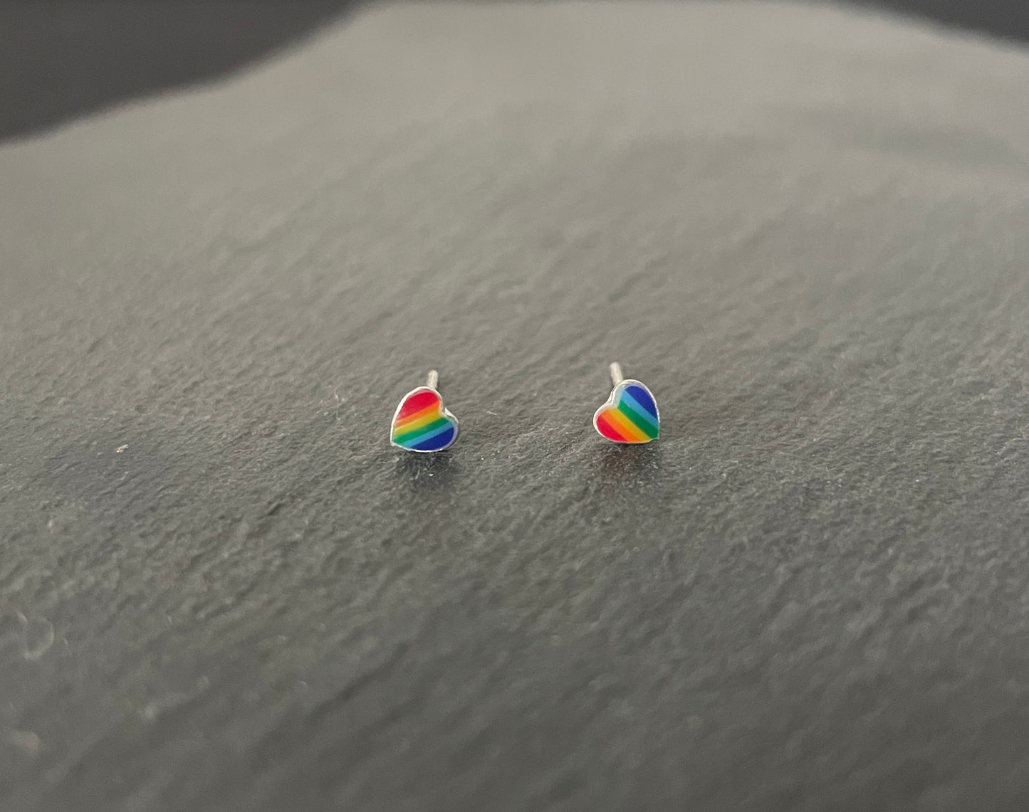 Silver Heart Studs image 0