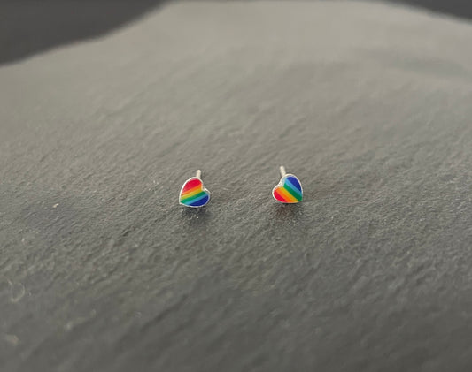 Silver Heart Studs image 0