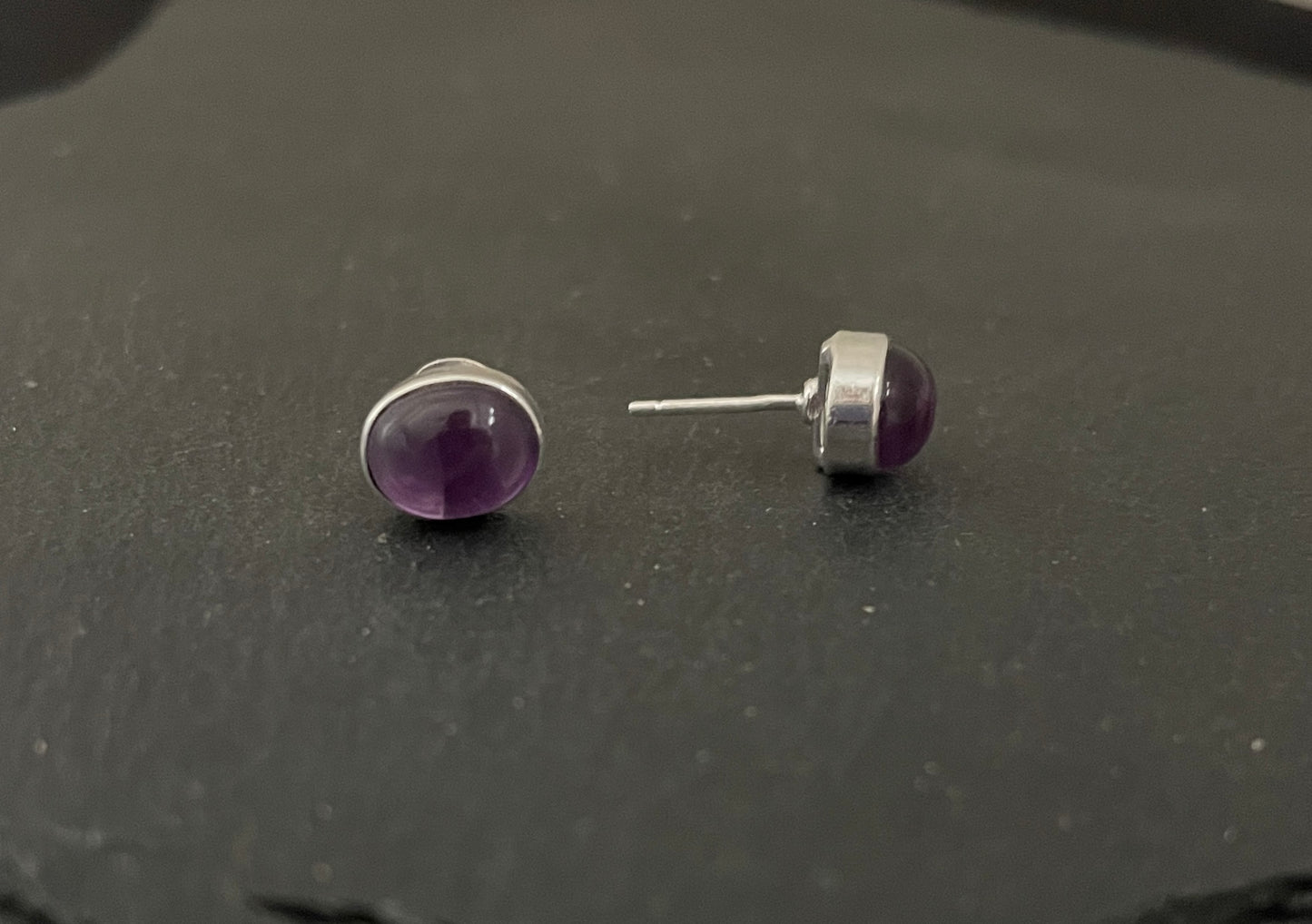 Amethyst Oval Stud Earrings image 1