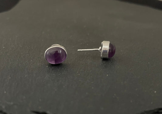 Amethyst Oval Stud Earrings image 1