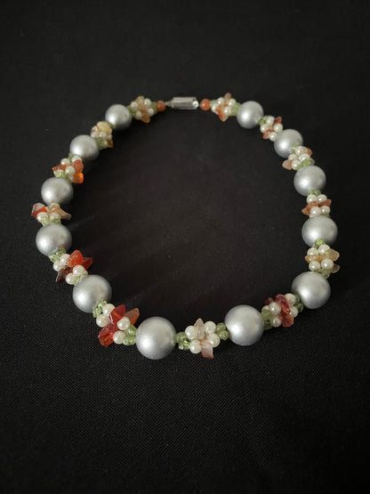 Silver Coloured Bead Necklace image 2