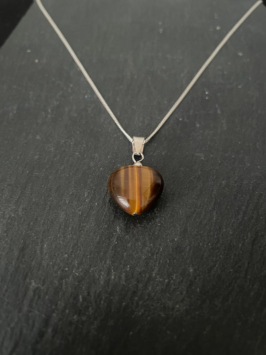 Tiger's Eye Heart Pendant image 1