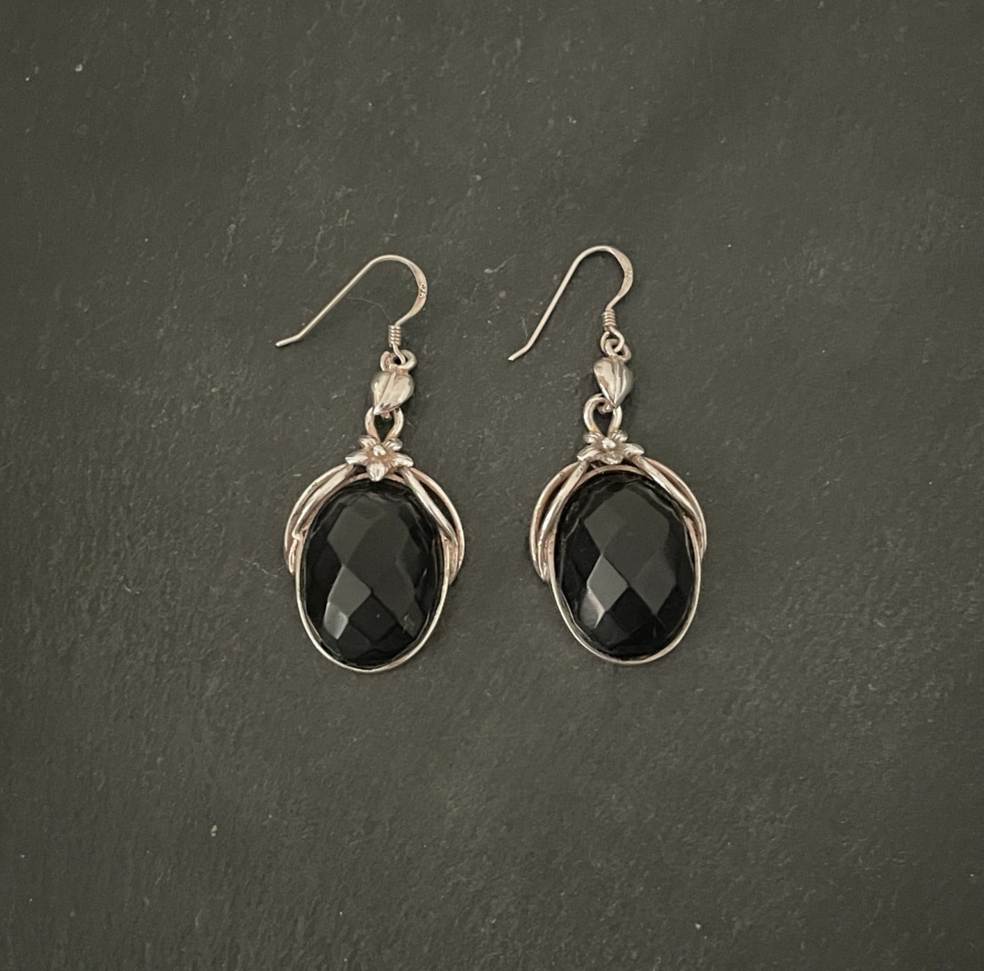 Black Onyx and Silver Earrings image 0