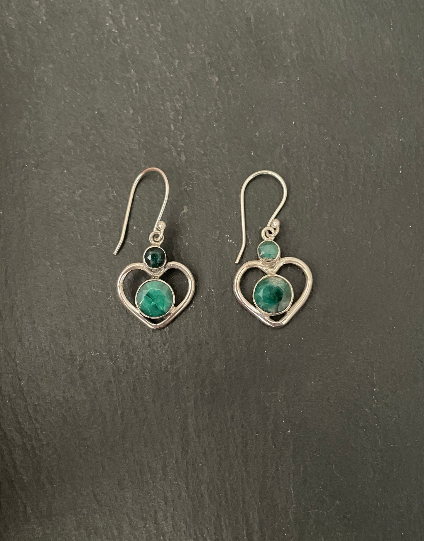 Emerald Heart Earrings image 0