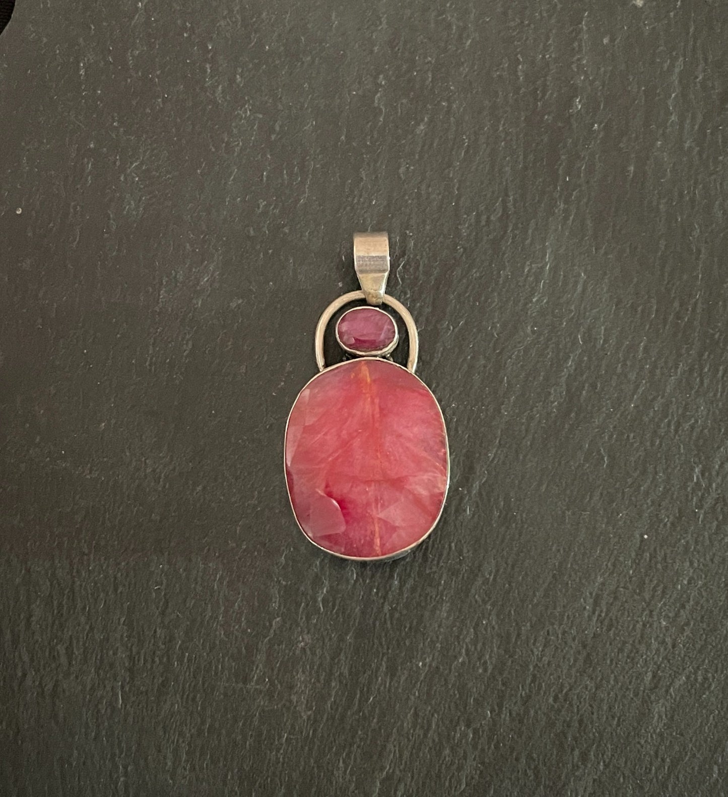 Large Ruby Oval Pendant image 0