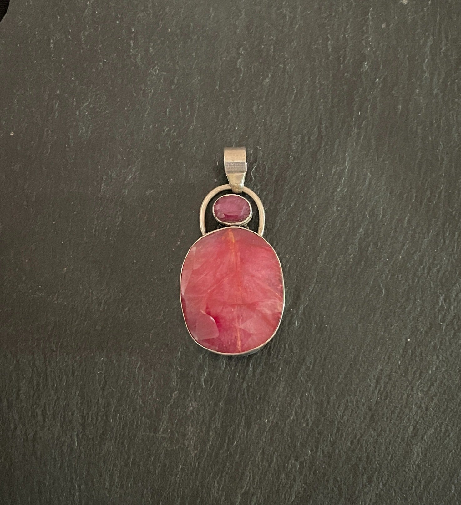Large Ruby Oval Pendant image 0