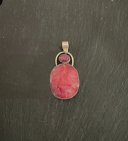 Large Ruby Oval Pendant image 0