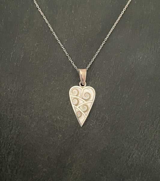 Shiva Shell and Silver Heart Pendant image 0