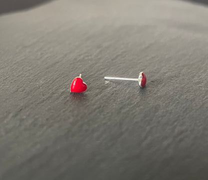 Silver Heart Studs image 1