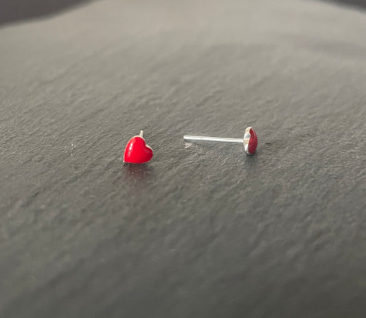 Silver Heart Studs image 1