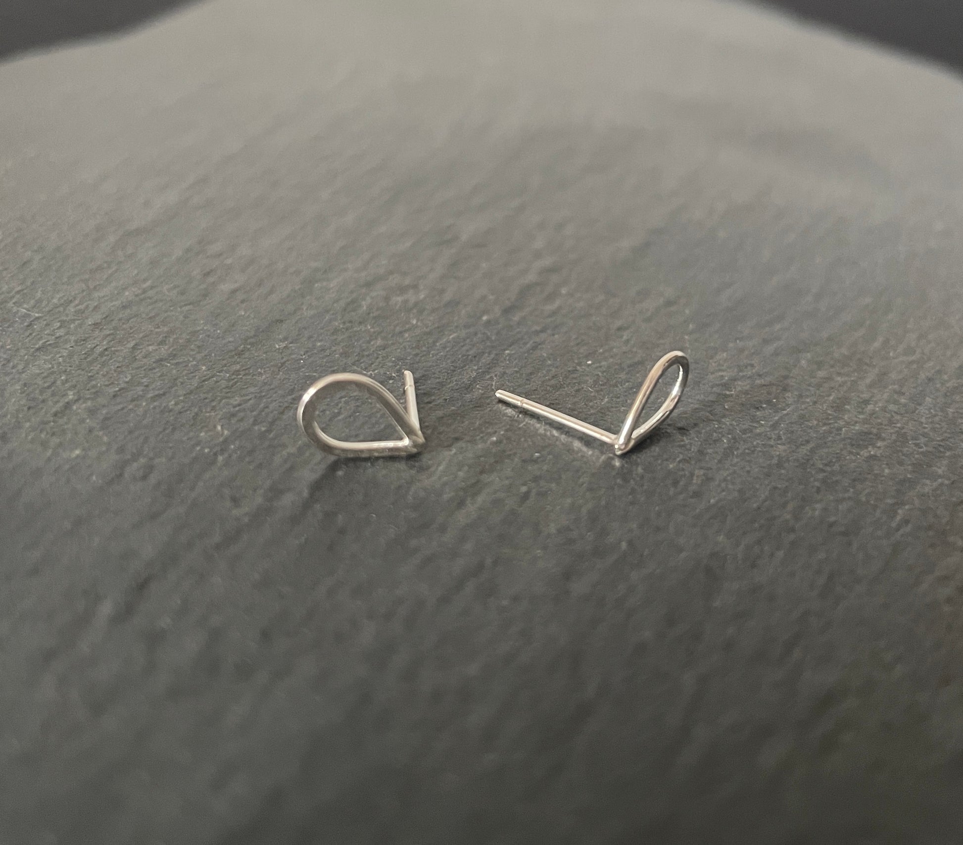 Silver Teardrop Studs image 1