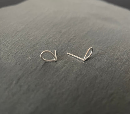 Silver Teardrop Studs image 1