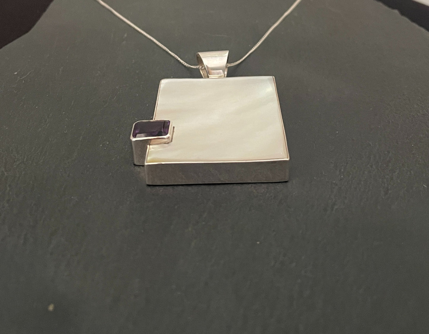 Amethyst and Mother of Pearl Pendant image 1