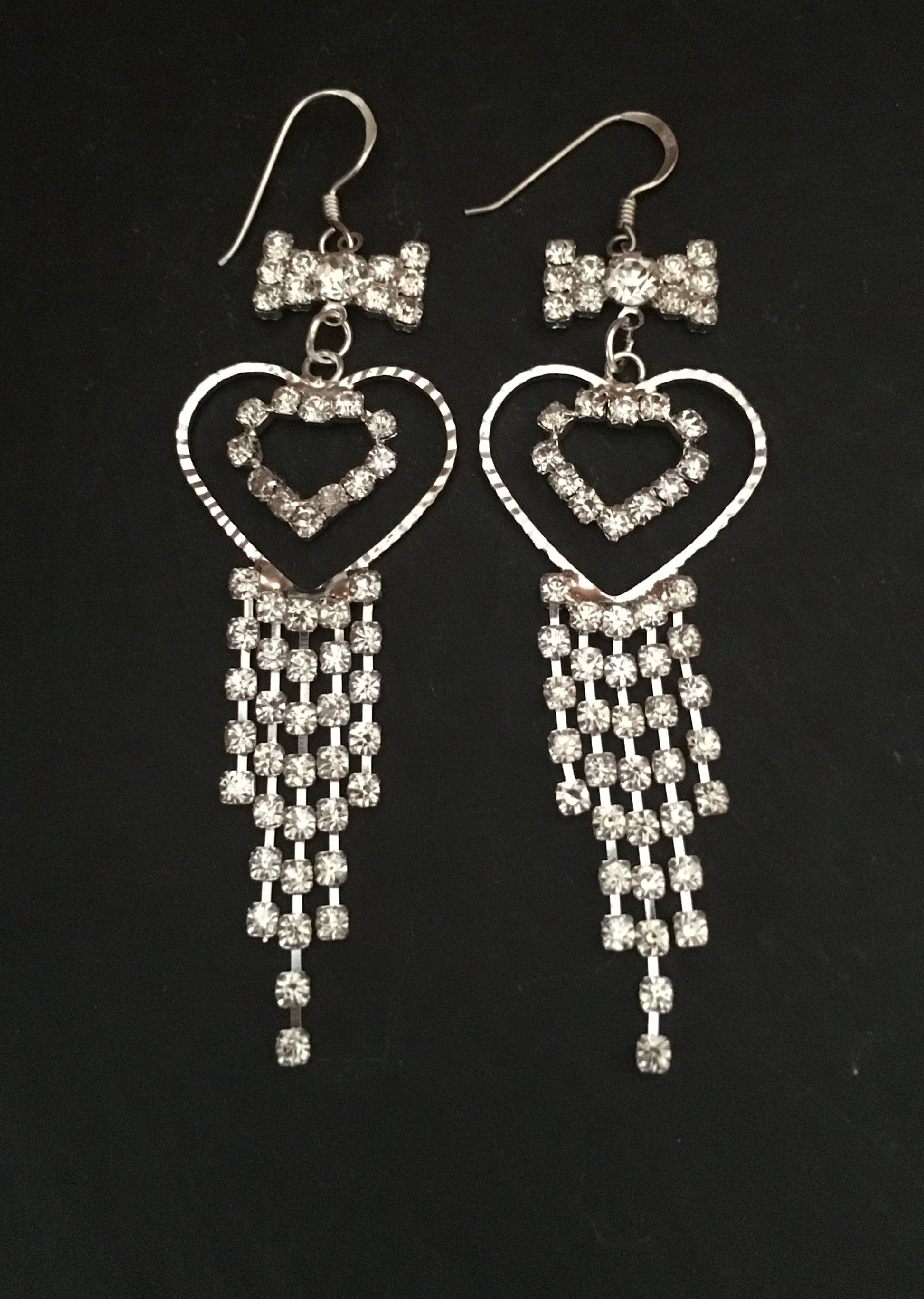 Heart Drop Bling Earrings image 0