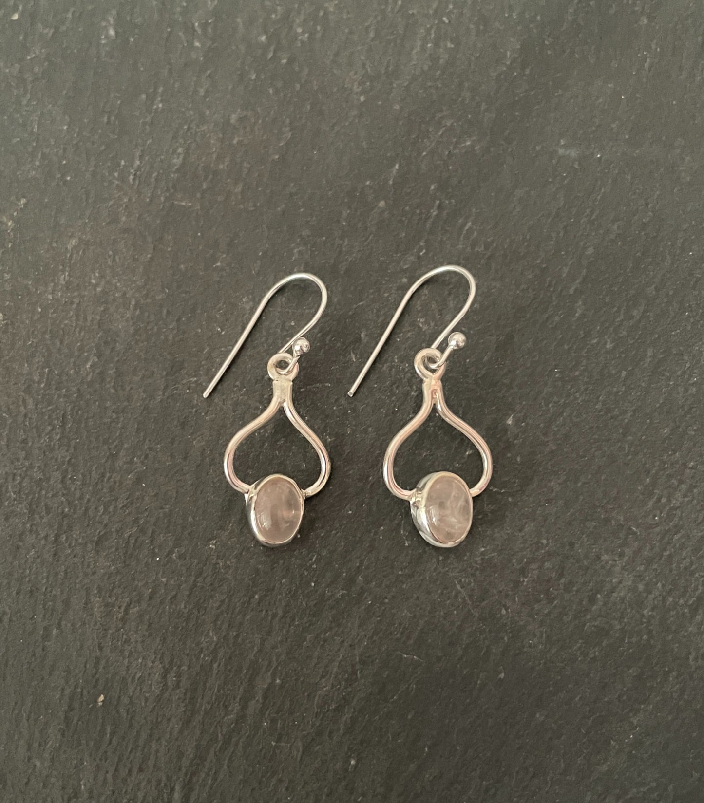 Rose Quartz and Silver Earrings image 0