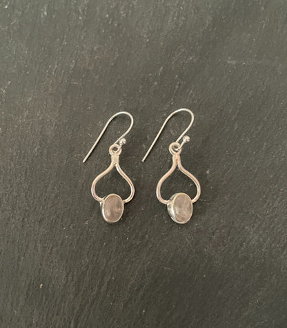 Rose Quartz and Silver Earrings image 0