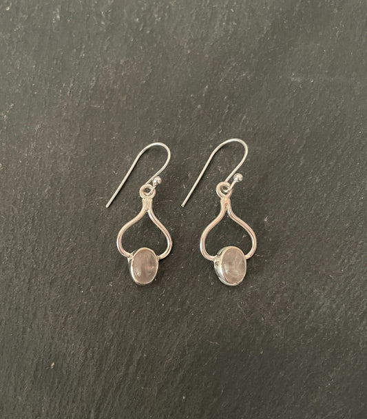 Rose Quartz and Silver Earrings image 0