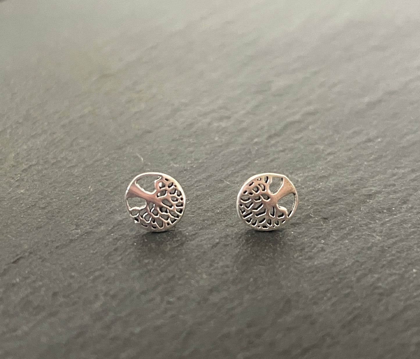 Silver Tree of Life Studs image 0