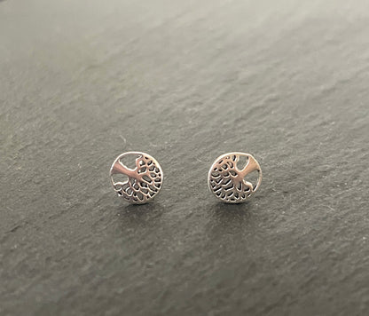 Silver Tree of Life Studs image 0