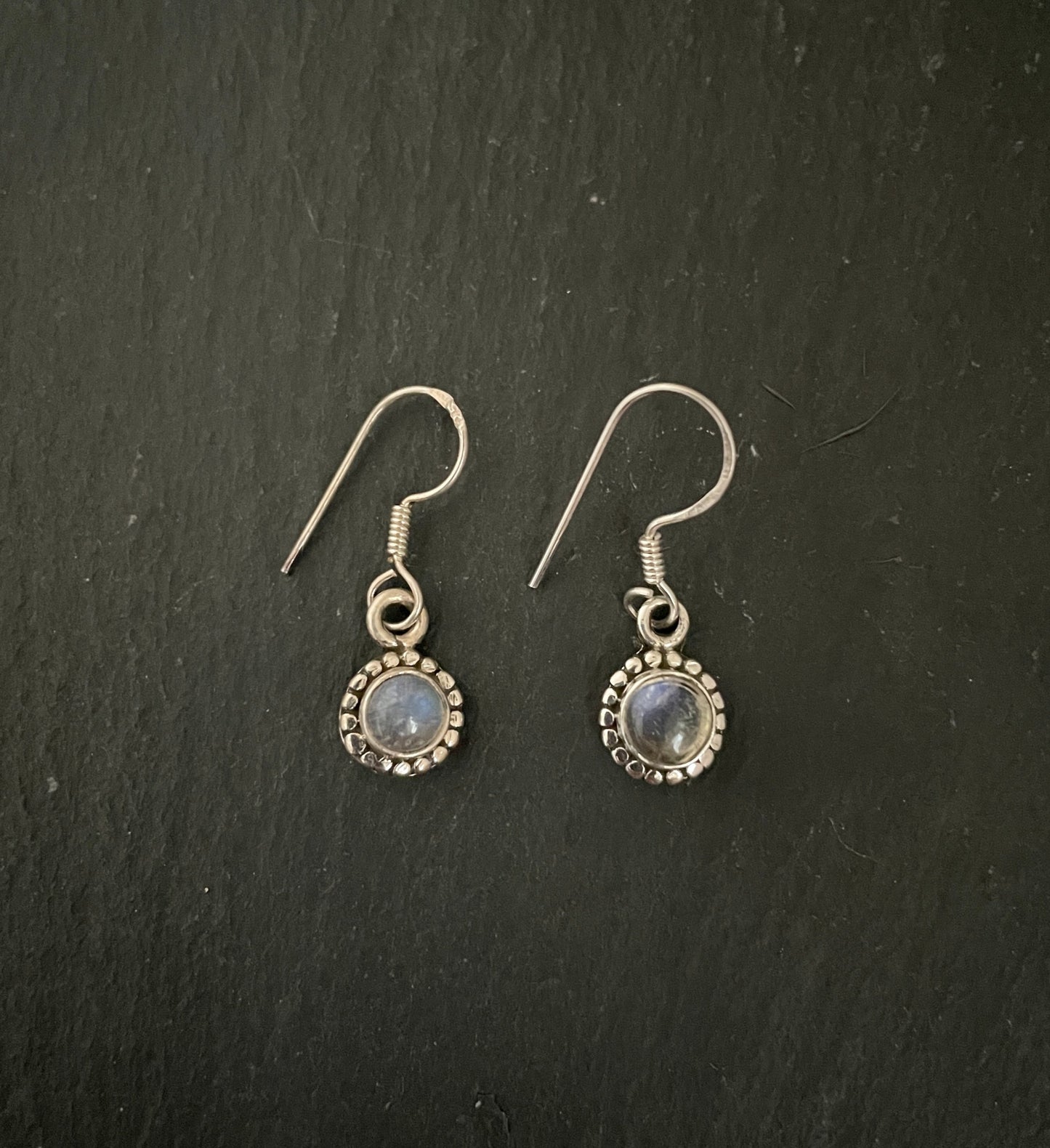Round Moonstone Earrings image 0