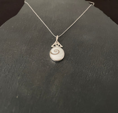 Shiva Shell and Silver Pendant image 1