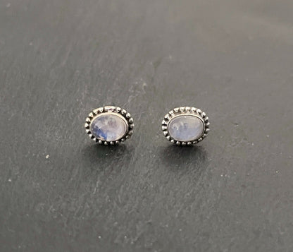 Moonstone Oval Stud Earrings image 0