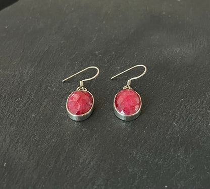 Ruby and Silver Earrings image 1