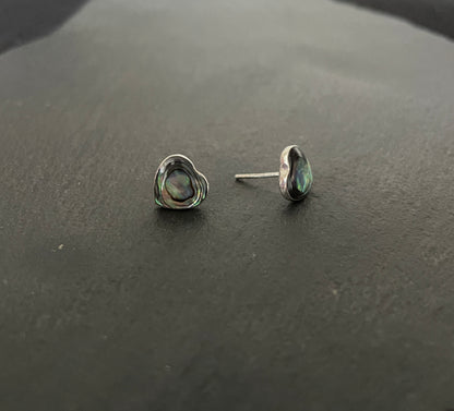 Paua Shell Heart Studs image 1