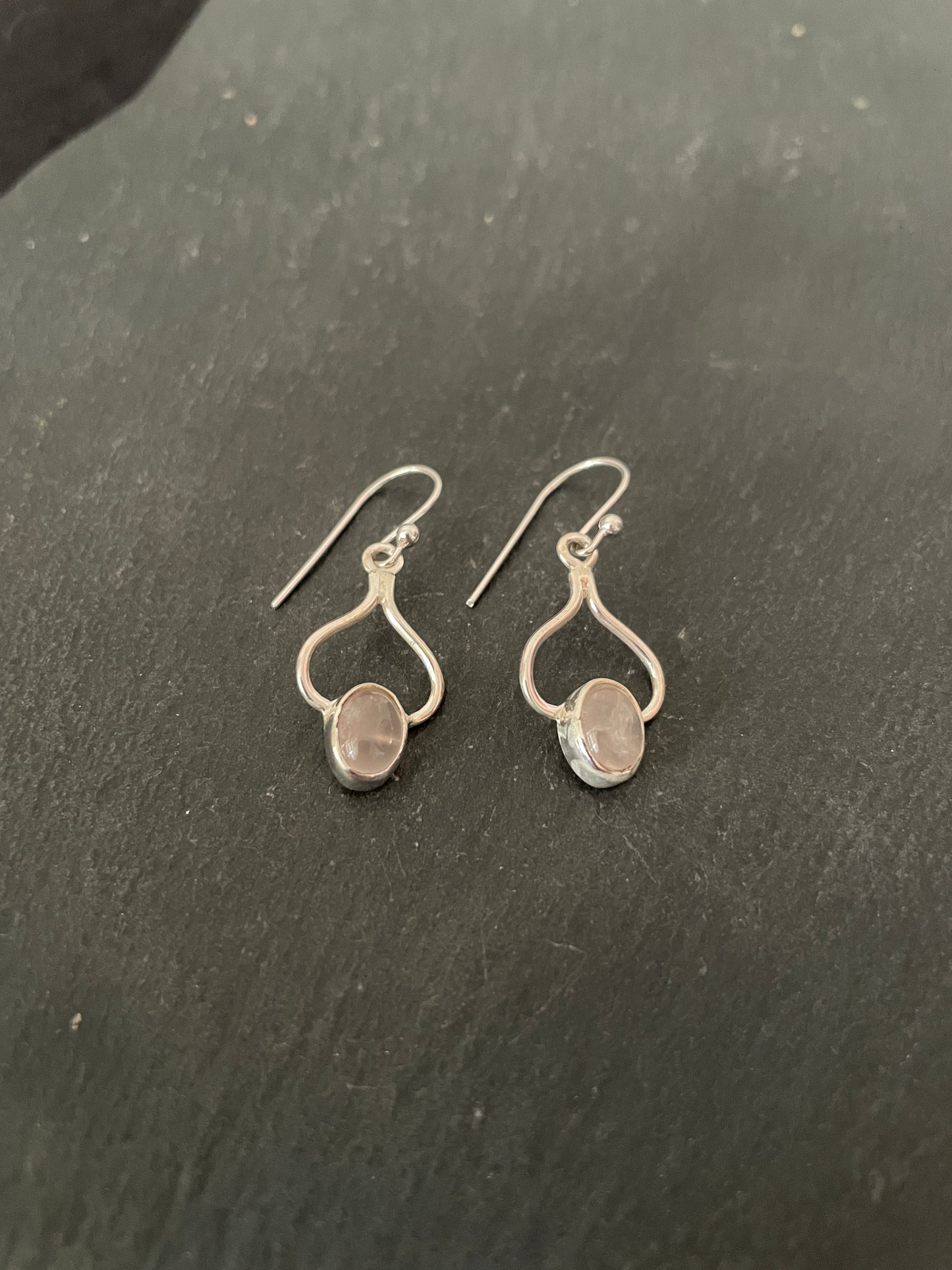 Rose Quartz and Silver Earrings image 1