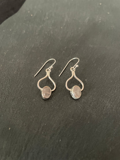 Rose Quartz and Silver Earrings image 1