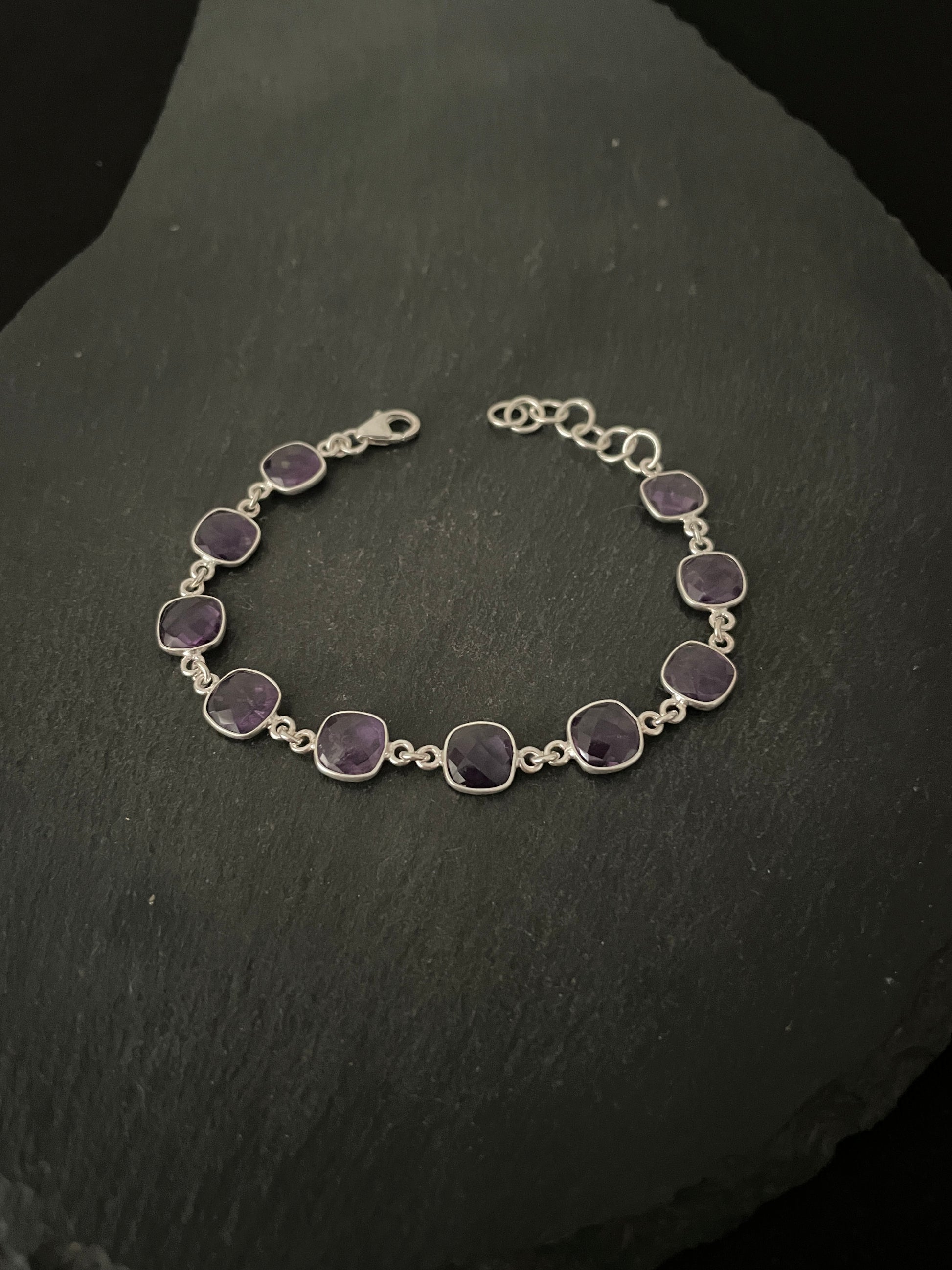 Square Amethyst Bracelet image 1