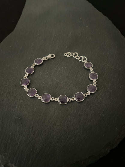 Square Amethyst Bracelet image 1