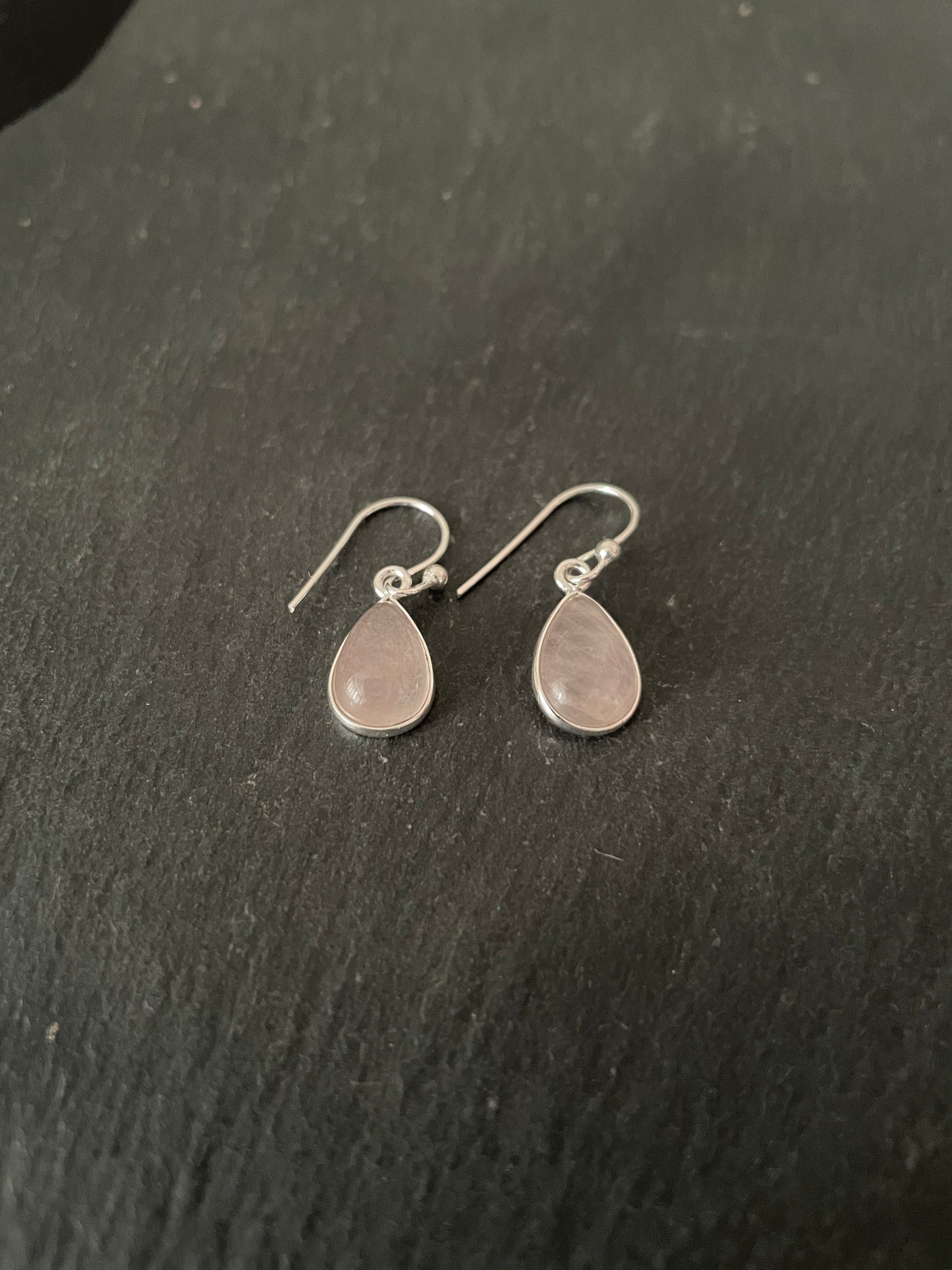 Teardrop Rose Quartz Earrings image 1