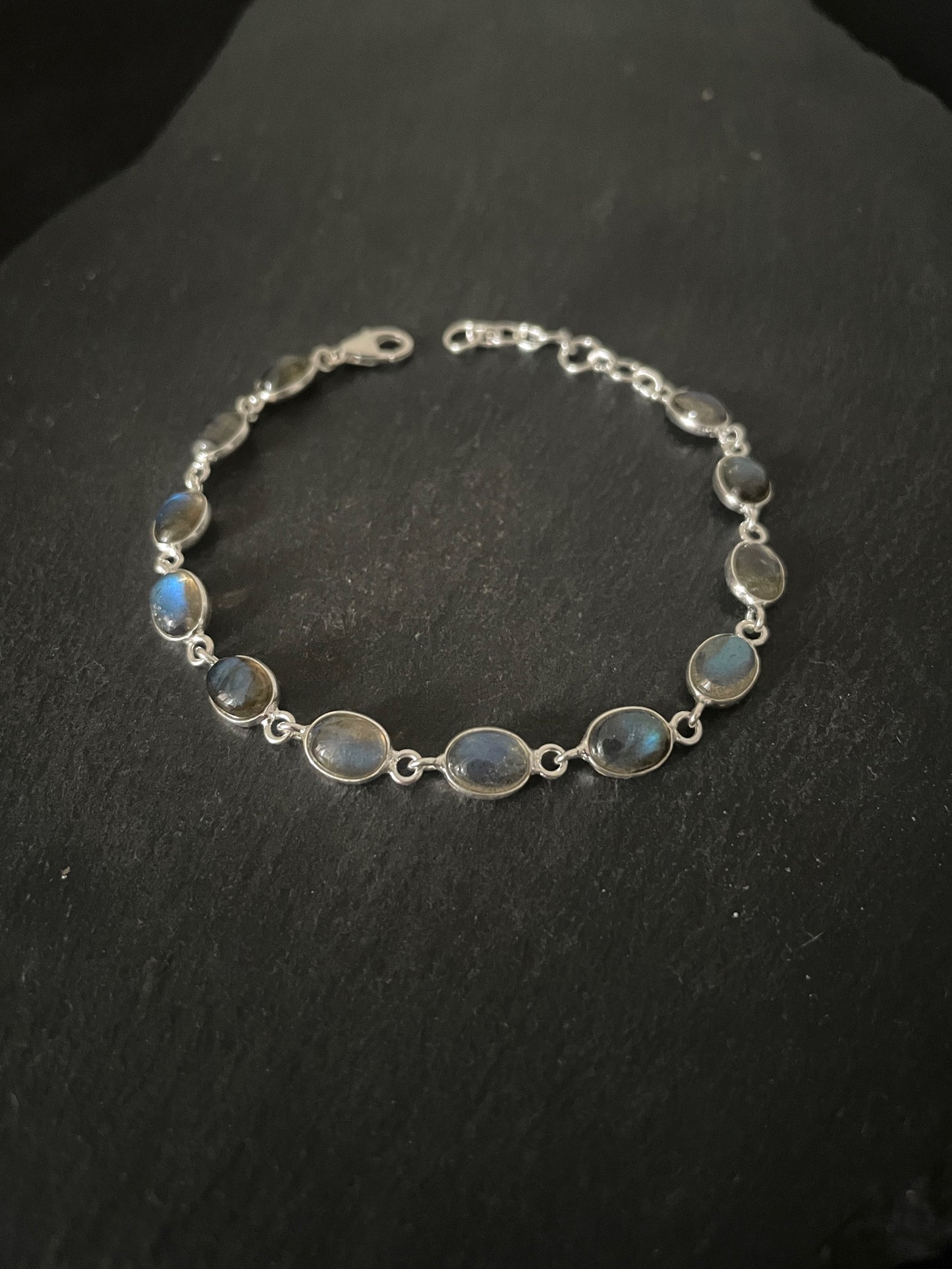 Labradorite and Silver Oval Bracelet image 0