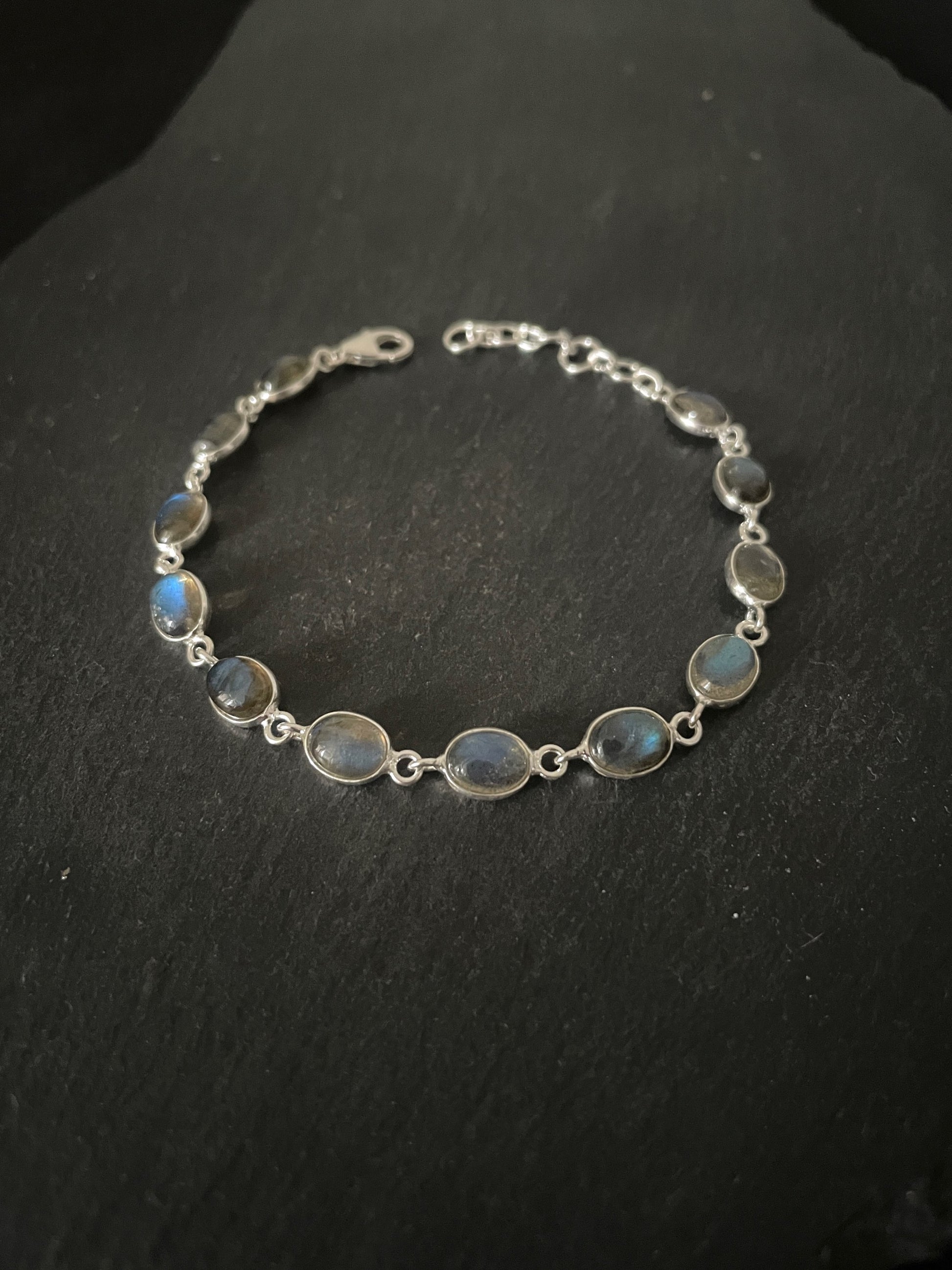 Labradorite and Silver Oval Bracelet image 0