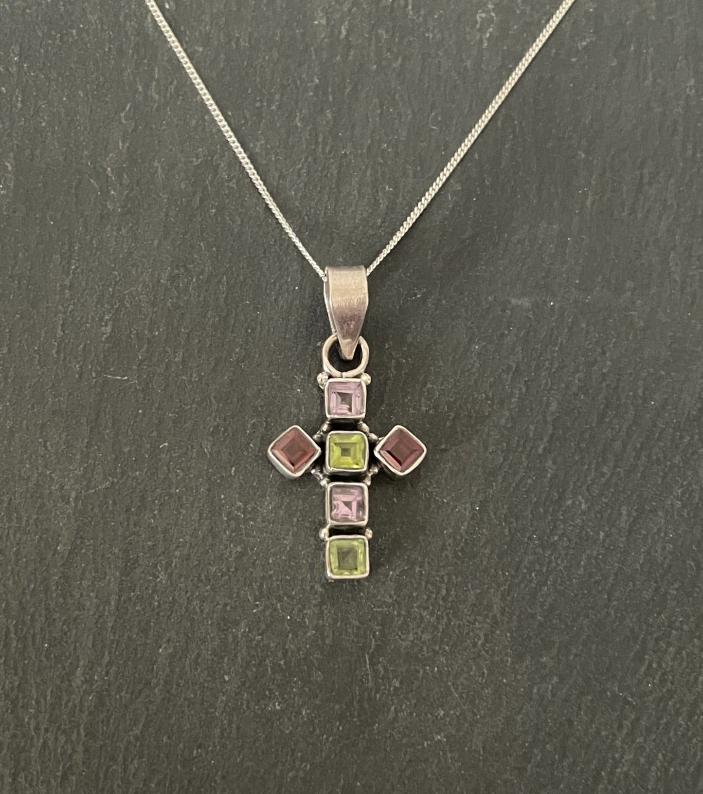 Mixed Stone Cross Pendant image 0