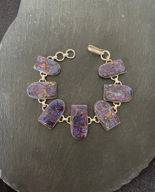 Purple Mohave Turquoise Shield-shaped Bracelet image 1