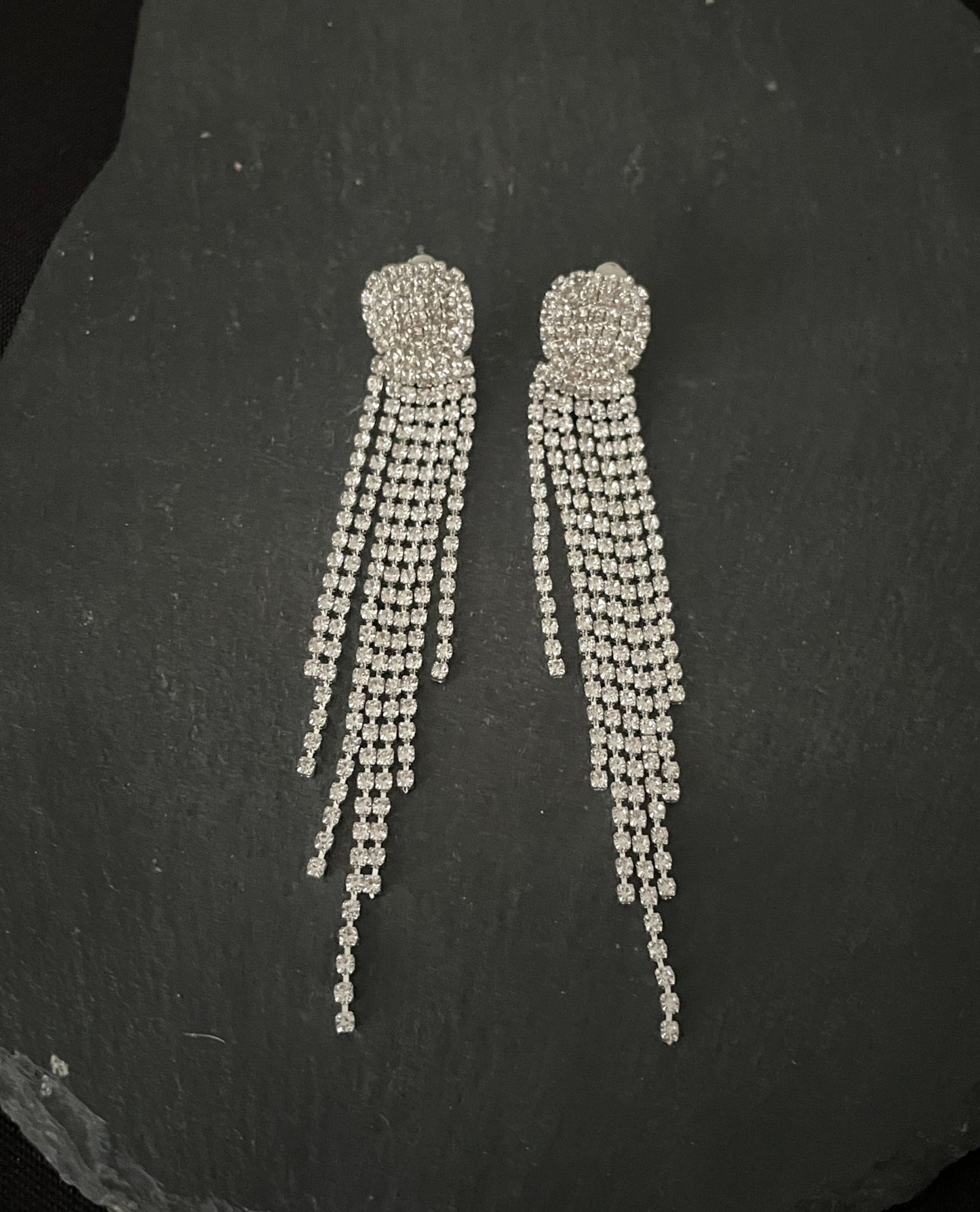 Bling Drop Clip On Earrings image 0
