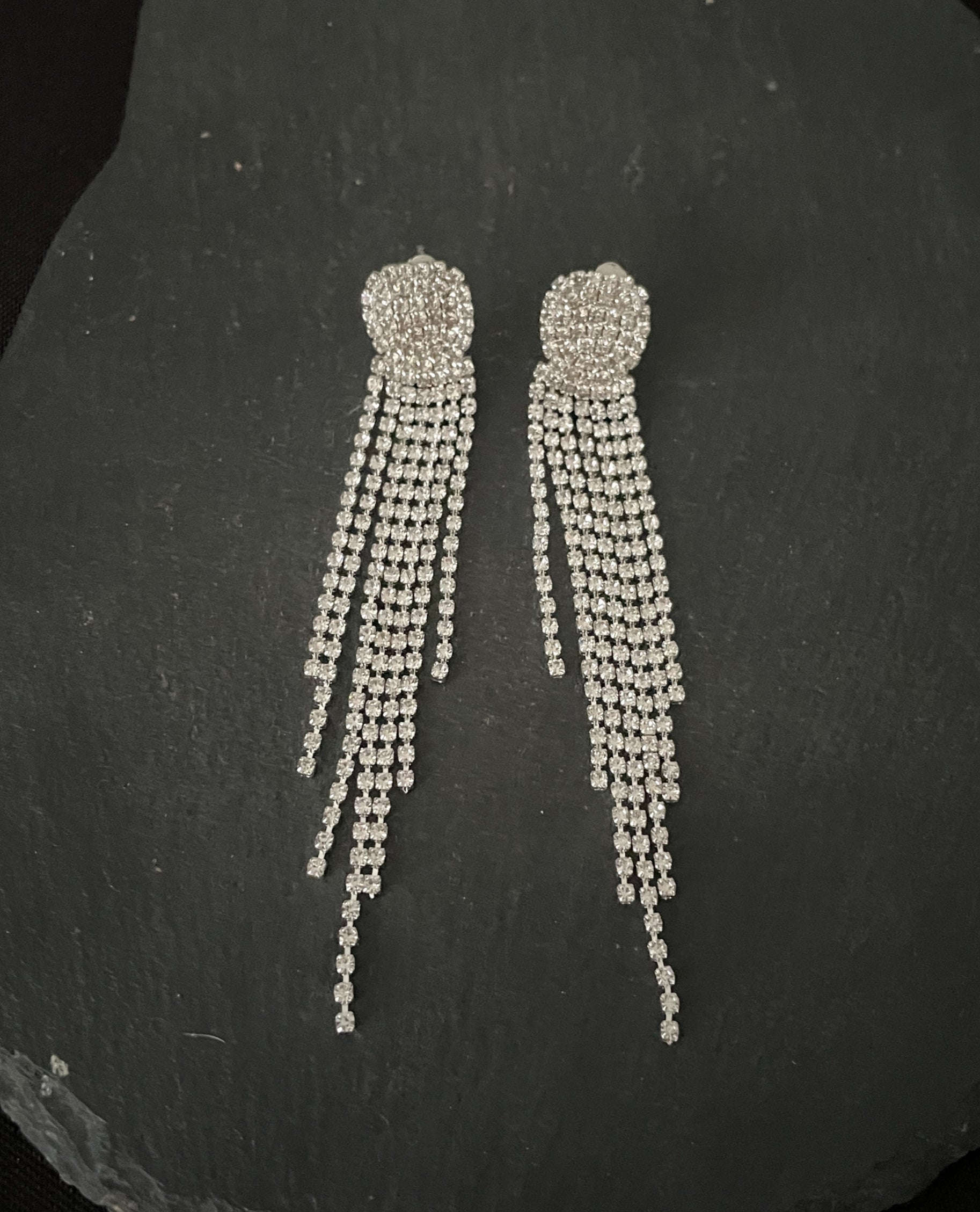 Bling Drop Clip On Earrings image 0