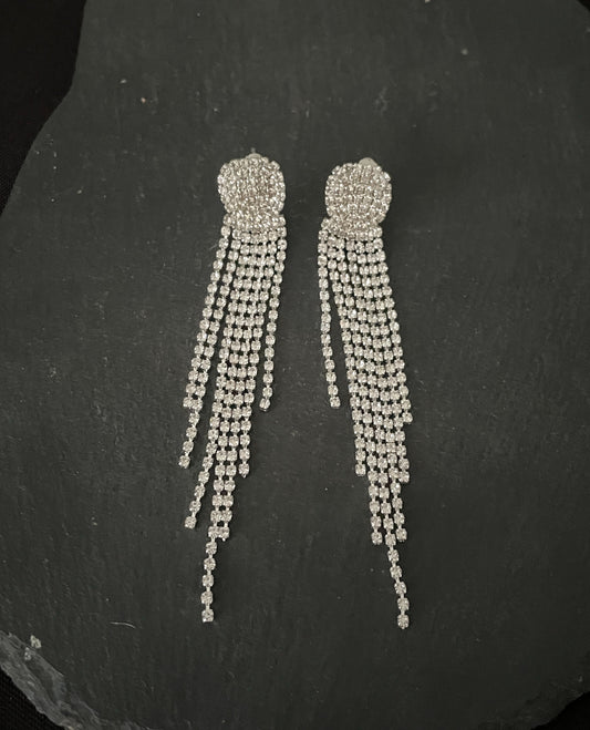 Bling Drop Clip On Earrings image 0