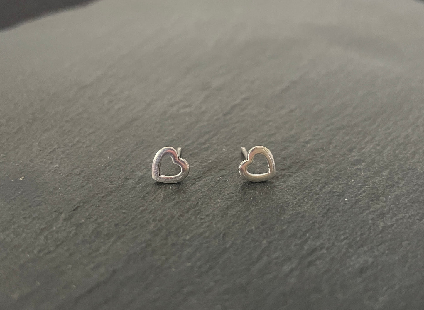 Silver Heart Studs image 0
